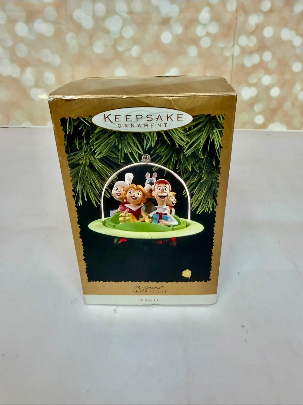 Vtg Hallmark JETSONS MAGIC Flickering Light Ornament Cartoon Retro TV 1996